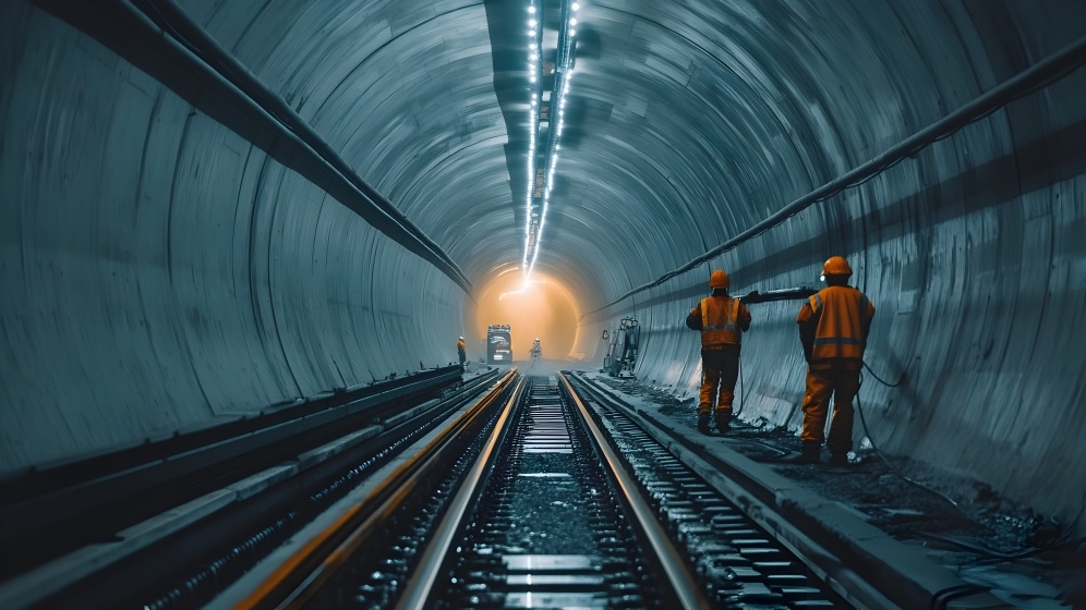 Innovative IoT powered automation streamlining the concrete spraying process in a tunnel construction project showcasing the of smart sensors robotics 