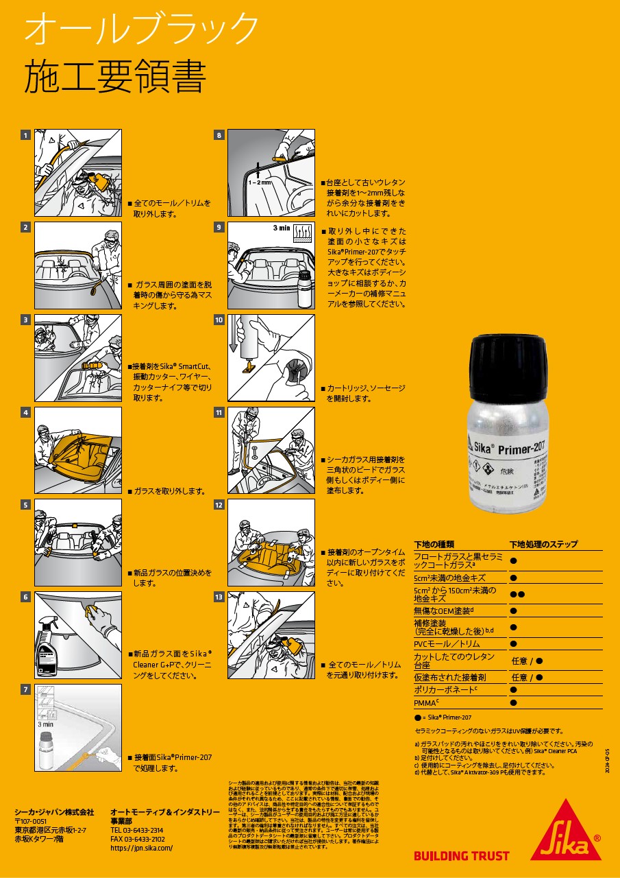 自動車ガラス交換 | Sika 自動車ガラス交換 | Sika